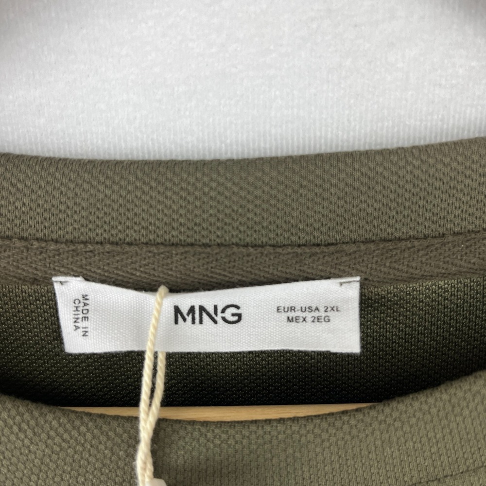 Mango NWT MNG Pullover Sweatshirt Women 2XL Olive Green Cotton Blend Sustainable - Picture 11 of 13